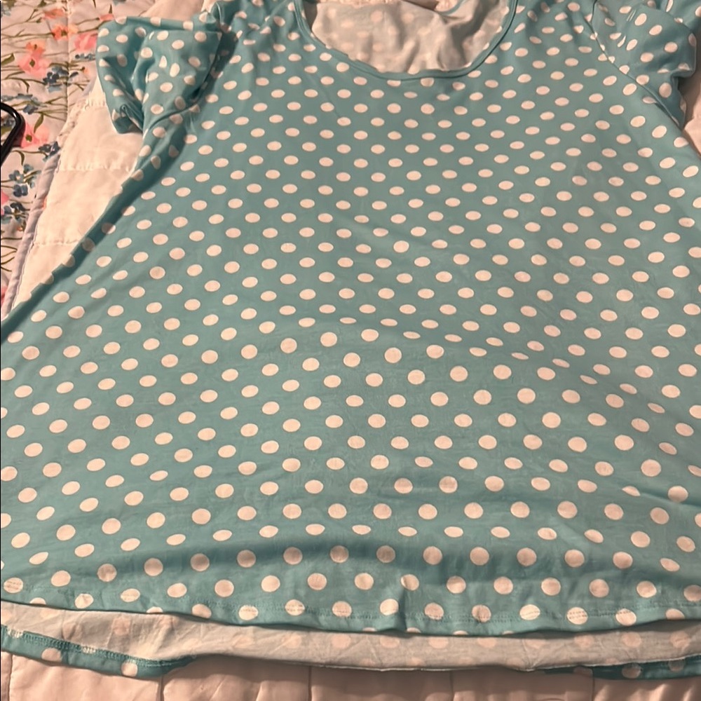 Polka Dot Short Sleeve Top